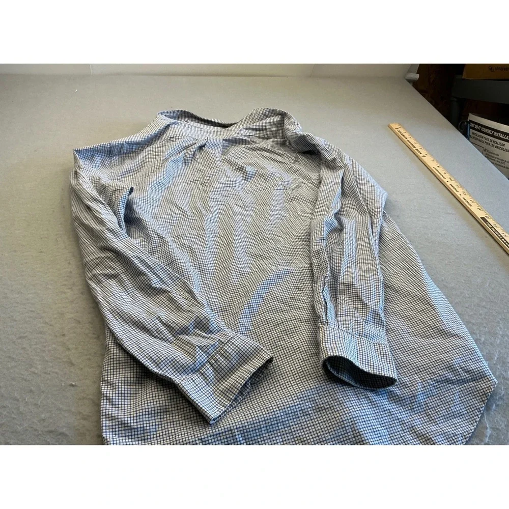 Polo Ralph Lauren Button Down Shirt‎ Blue Micro Check Cotton Mens M Classic Fit